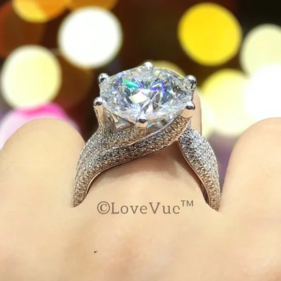 Certified 5ct. t.w. Diamond Brilliant Cut Luxury Engagement Wedding Ring - Picture 7 of 17